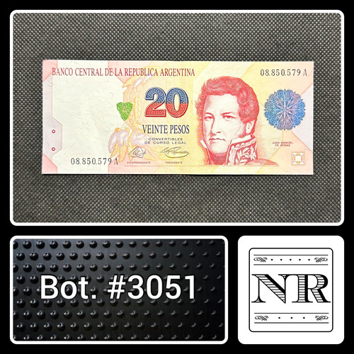 Argentina - 20 Pesos - Año 1992 - Bot #3051 - A - Roseta