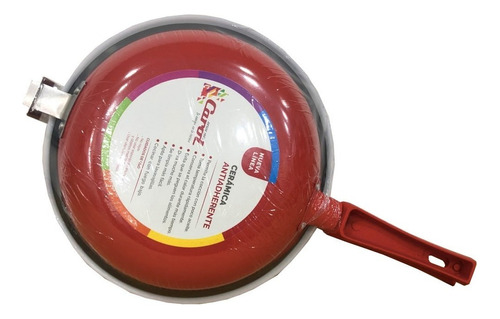 Sarten Doble Omeletera 24cm Ceramica Antiadherent Carol Soft Color Rojo