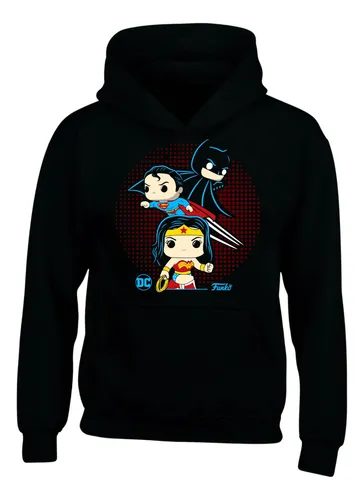 Hoodie Buzo Capota Trinidad Dc Heroes Batman Superman W Pop