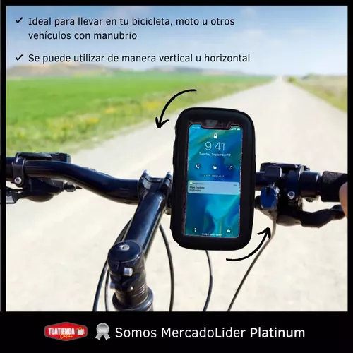 SOPORTE + FUNDA IMPERMEABLE P/ CELULAR DE BICI MOTO