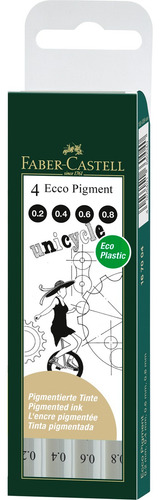 Rotulador Ecco Pigment Negro Faber-castell 4 Piezas Color