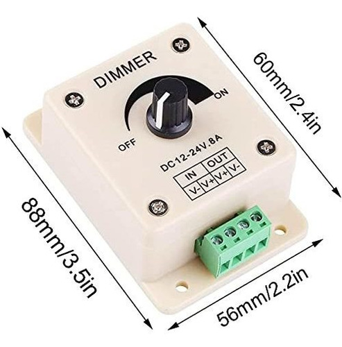 Controlador Atenuacion Dc 5 Amp % Pwm Cable Dama Para