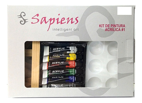 Set De Pintura Acrilica Sapiens Con Atril, Paleta Y Pinc. N1