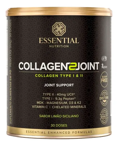 Suplemento Essential Nutrition Collagen 2 Joint Limão Siciliano 351g