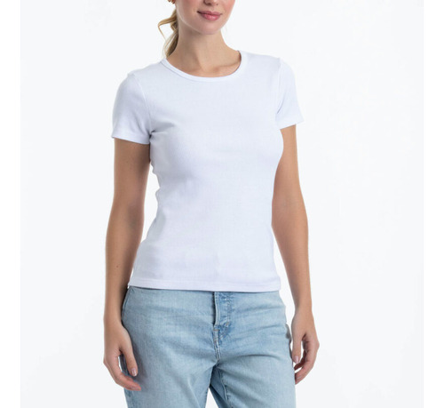 Camiseta Mujer Lady Genny Cotton Rib Manga Corta