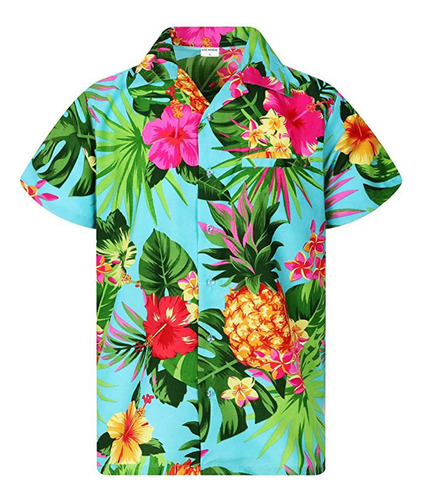 Camisa Hawaiana De Moda Para Mujer Con Bolsillo Delantero Y