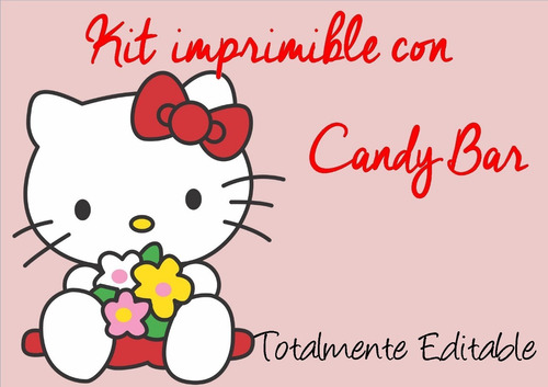 Kit Imprimible Con Candy Bar Kitty Totalmente Editable