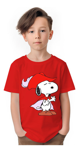 Polera Niños Snoopy Shakespeare Poeta Peanuts Algodon Wiwi