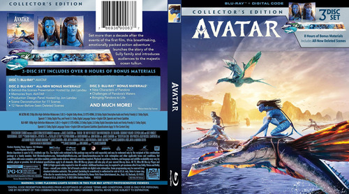 Avatar 2009 (2022) Collector's Edition En Bluray. 3 Discos!