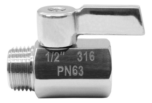 Miniválvula De Bola De Acero Inoxidable 316 (1/2 Pulgada Hem