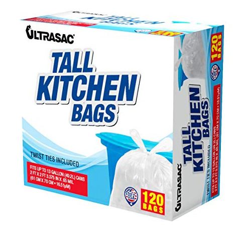 Bolsas De Cocina Altas De 13 Galones Ultrasac - Pack De 120