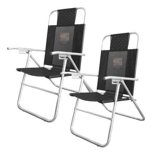 Imagen 1 de 8 de Sillon Aluminio Reforzado Coversol 5 Posiciones 120 Kilos X2