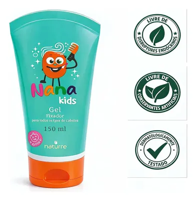 Gel Fixador Infantil Sem Alcool  Hipoalergenico Natural Kids