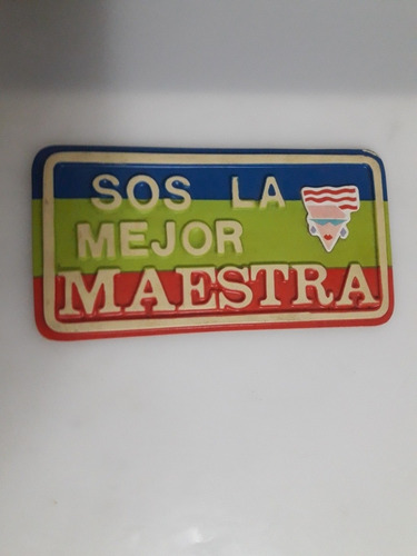 Cartel Maestra Retro De Plástico