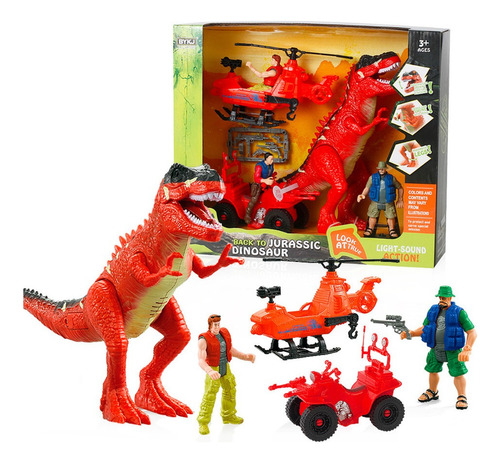 Set De Aventura Dino T-rex Con Accesorios Luces Y Sonido
