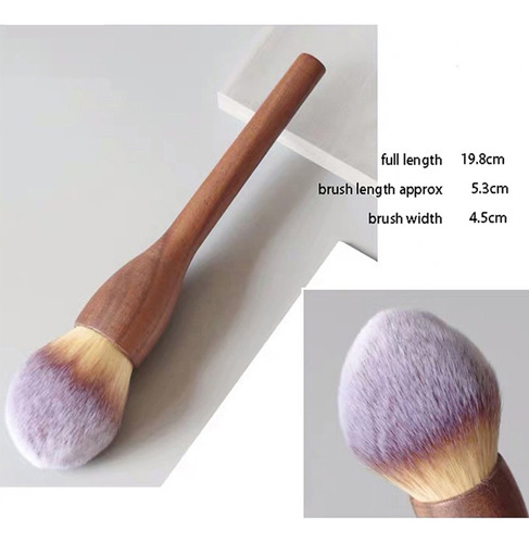 Brocha De Maquillaje Retro Con Mango De Brocha Para Rubor, R