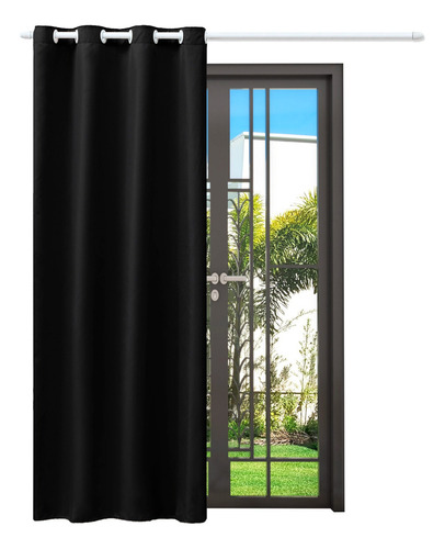 Cortina Para Sala Ou Quarto Jasmim 1,40x2,50m Cor Preto