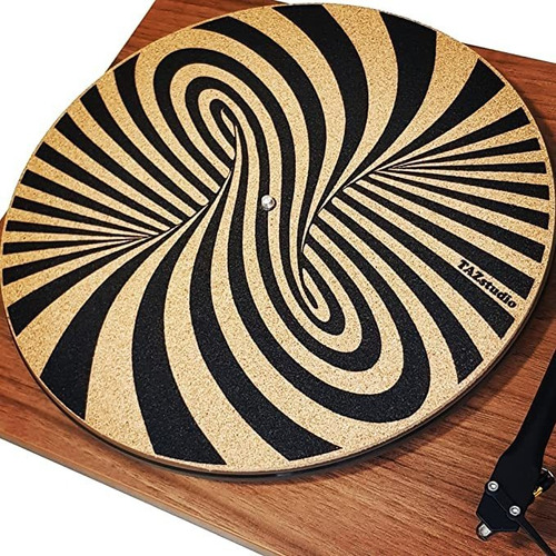 Turntable Slipmat - Specially Designed Cork Cork Geometric Spiral