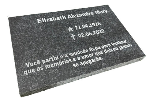 Placa Lápide Túmulo Jazigo Sepultura Cemitério Granito Preto
