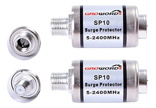 Groword Protector Contra Sobretensiones Coaxial, 2 Pararrayo