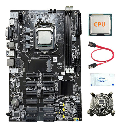 Juego De Placa Base Minera Pcie B75 Btc De 12 Piez+cpu+venti