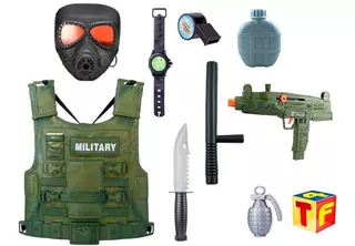 Set Soldado Swat Militar Disfraz Ametralladora Cadia