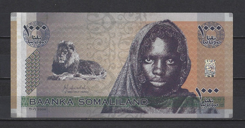 B207 Somaliland Billete 1000 Shillings 2006 P-cs1 Impecable