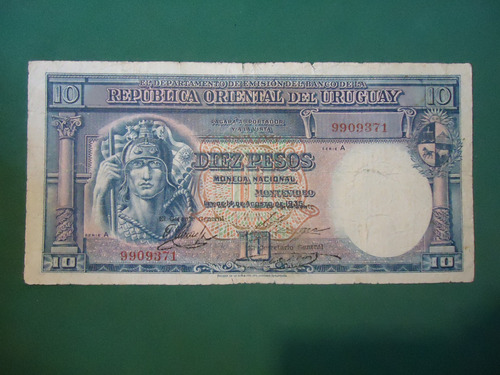 Billete De Uruguay $ 10.- 1935