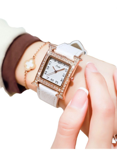 Reloj Para Mujer Scottie Cuadrado Sumergible Pulso Cuero