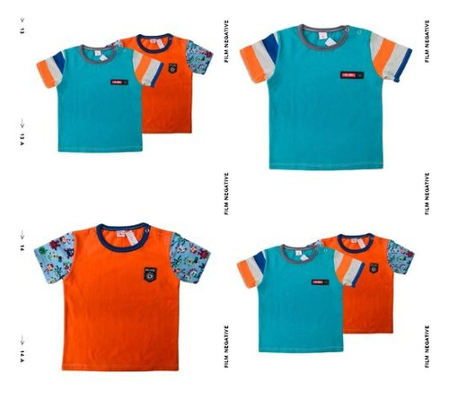 Remera Bebé Varón Algodón M/corta Pack X 2 De 6m A 3 Años