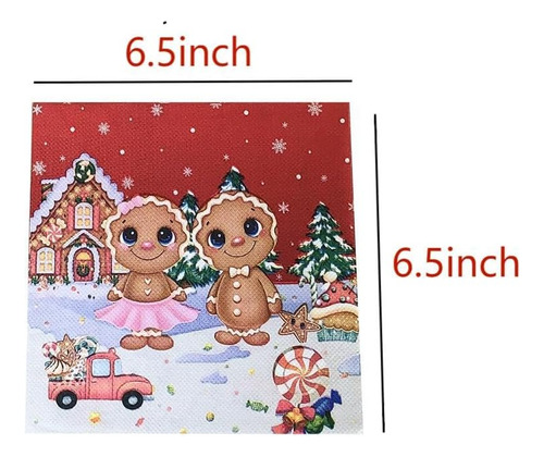40 Uds. Servilletas Navideñas De Osos Para Decoración De Bañ