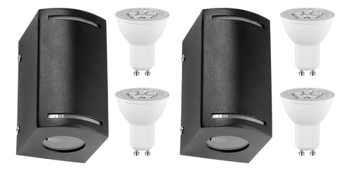 Pack Aplique Bidireccional Exterior Acero Dicro Led Fría 7w