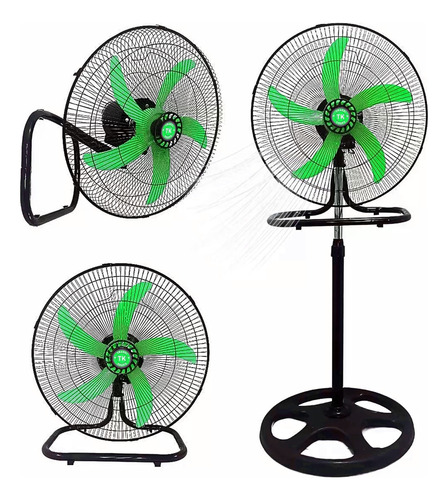 Ventilador 18 3en1 Pared Piso Pedestal Oscilante 45.72 Cm Verde