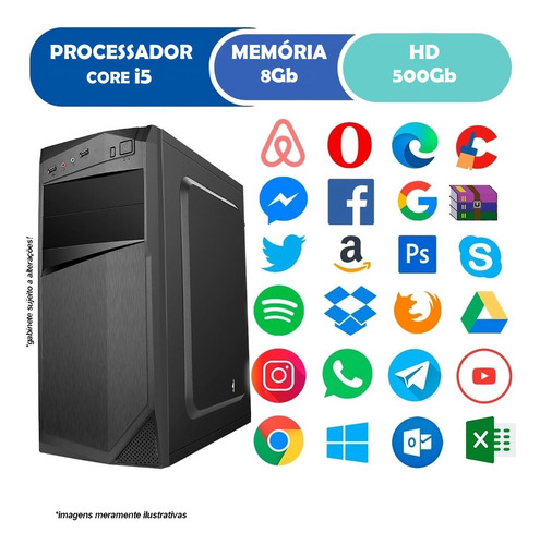 Imagem 3 de 3 de Pc Cpu Nova Intel Core I5 3470 3.2 8gb Hd 500gb Monitor 17