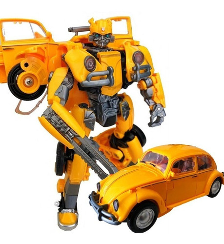 Action Figure Transformers Bumblebee Fusca Vira Carro E Robo