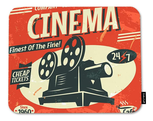 Mouse Pad 20x24 Antideslizante Ultra Liso Diseno Cine Retro