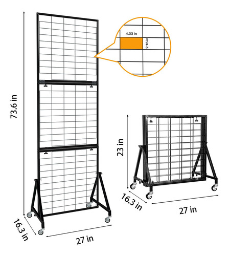 Paneles De Pared Tipo Rejilla Aphaobo Plegables Con Ruedas C