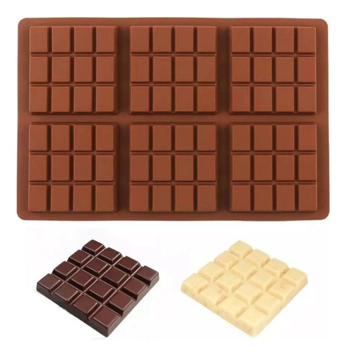 Molde 6 Tabletas Cuadradas Barra Lingote De Chocolate