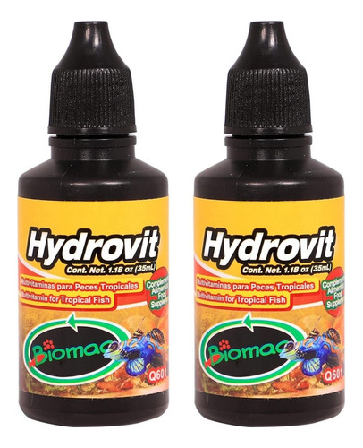 2 Hydrovit 30ml Complemento Alimenticio Para Peces Vitaminas