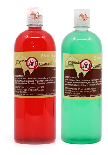  2 Shampoo Del Caballo Rojo Y Verde Yeguada Reserva