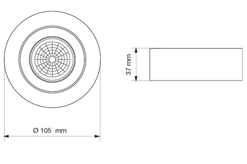 Imagen 2 de 4 de Lámpara Spot Plafón Semi Embutido 7w Gu10 Led Circular Móvil Aplique Para Caja Octogonal