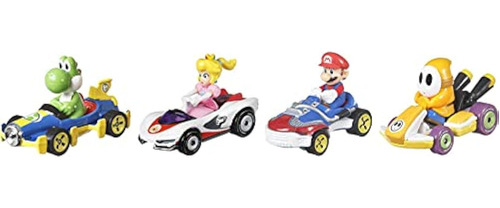 Hot Wheels Mario Kart - Paquete De 4 Vehículos De