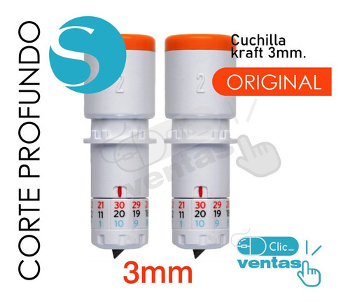 Imagen 2 de 8 de Cuchilla Kraft 3mm. Corte Profundo Cameo 4 Ploter