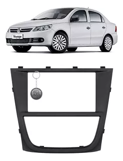 Moldura Painel Multimidia Preta 2 Din Mp5 Volkswagen Voyage