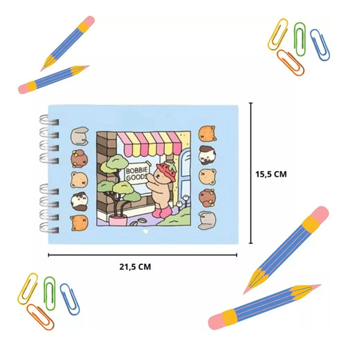 Livro De Colorir Bobbie Goods Capa Dura Com Desenhos Variados Infantil E Adulto