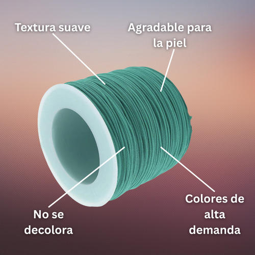 Rollo Hilo Chino 0.8mm Insumo De Bisutería Todo Los Colores Aquamarina
