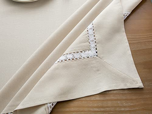 Mantel Resistente Impermeable Con Encaje Blanco Para Comedor