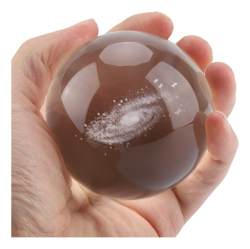 Bola De Cristal Transparente De 8 Cm, Esfera De Galaxias