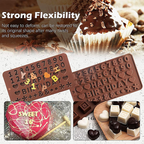 Molde De Silicona Para Chocolate, 26 Números Del Alfabeto, P