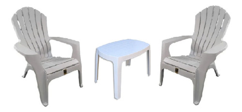 Silla Mascardi Miami Blanco X2  + Mesa Ratona